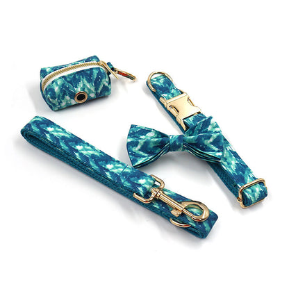 Dog Walking Set with Collar, Leash, and Bow Knot