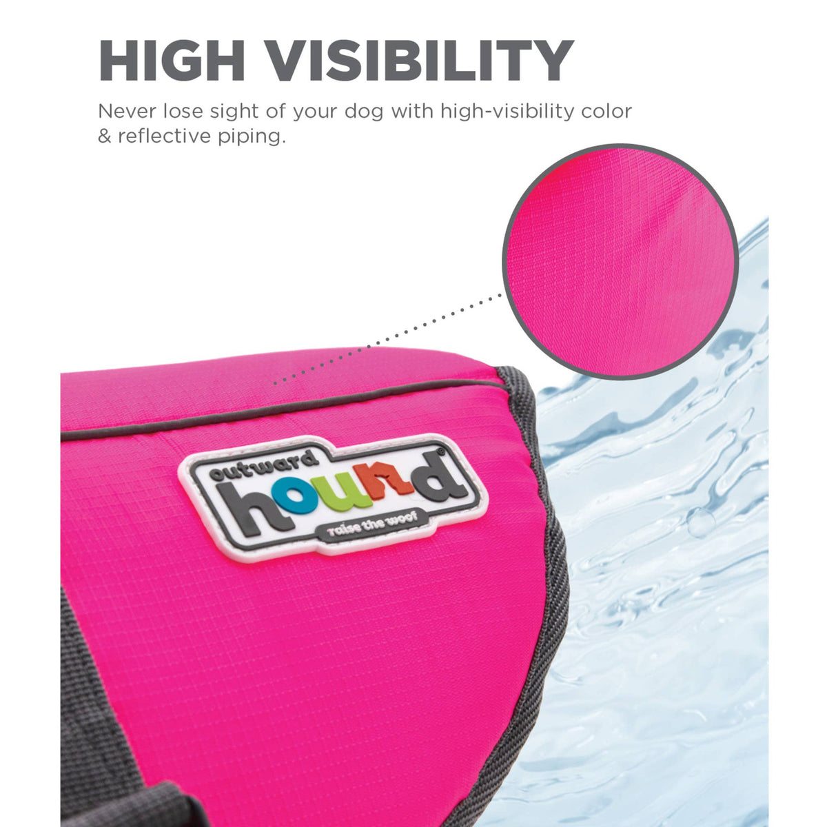 Outward Hound Granby Splash Life Jacket Pink Large