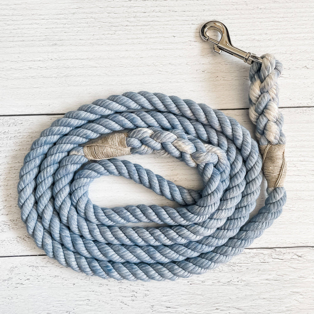 Sky Blue Leash: 4 Feet / Marbled / 3/8 Inch