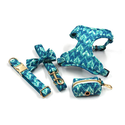 Dog Walking Set with Collar, Leash, and Bow Knot